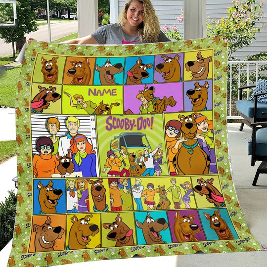 Personalized Never Too Old For Scooby Doo Characters Fleece BLANKET