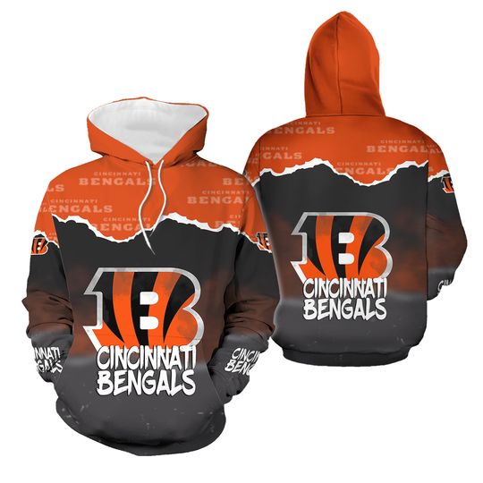 Cincinnati Bengals Football Pullover Hoodie Mens Hooded Activewear