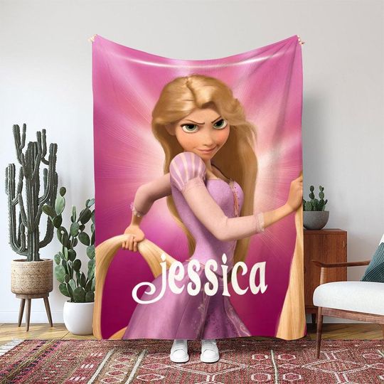 Tangled Rapunzel Princess Blanket, Rapunzel Magical Hair Gift Blanket, Birthday Girl Boy Gift Blanket, Flynn Rider Adventure Decor