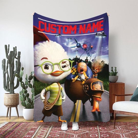 Discover Chicken Little Poster Ace Cluck Abby Blanket, Pixar Style Movie Blanket, Oakey Oaks Kids Blanket, Chicken Little Birthday Blanket, DTA091