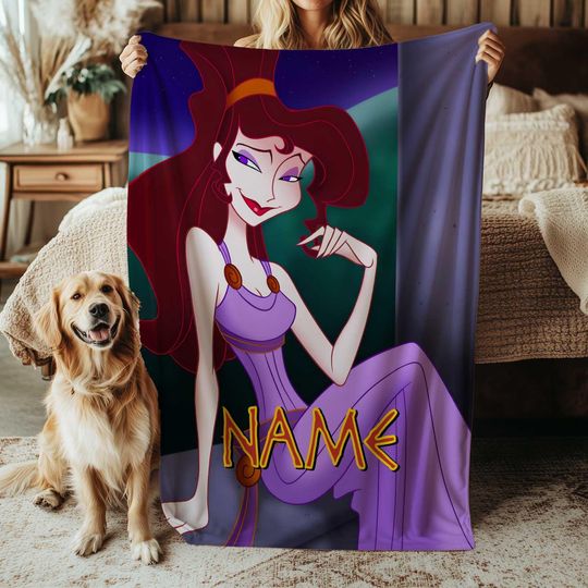 Discover Disney Megara Princess Blanket, Meg Hercules Movie Gift, Princess Of Thebes And Hades Blanket, Custom Name Princess Blanket For Kids, VTB625