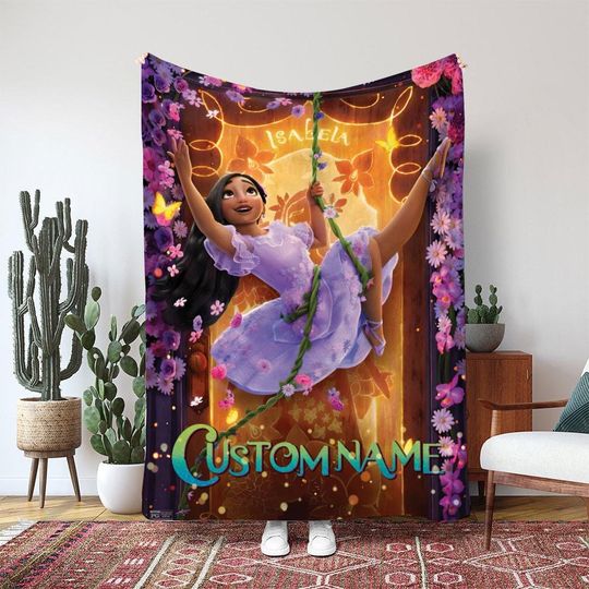Mirabel Encanto Madrigal House Blanket, Disney Mirabel Butterfly Blanket, Magic Family Decor Blanket, Birthday Girl Gift Blanket