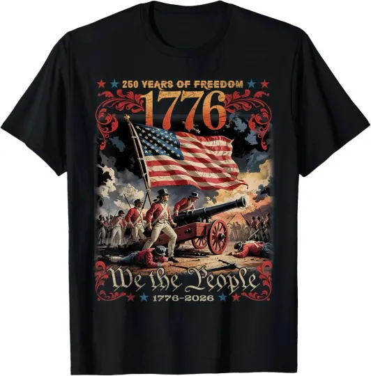Discover 250 Years America Anniversary 1776 250th Birthday US Flag T-Shirt S-5XL NEW