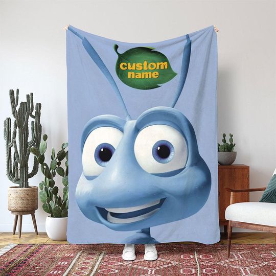 Discover A Bugs Life Flik The Ant Blanket, Disney Pixar Flik Ant Blanket, Kids Movie Character Blanket, Disneyland Movie Gift Blanket