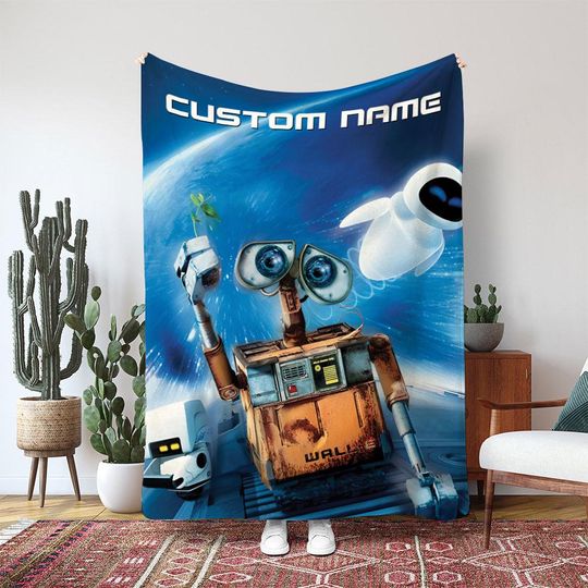 Discover WALL E Disney Pixar EVE And Plant Blanket, Pixar WALL E Saving Earth Blanket, Robot Love Blanket For Kids, Sci-Fi Movie Kids Gift