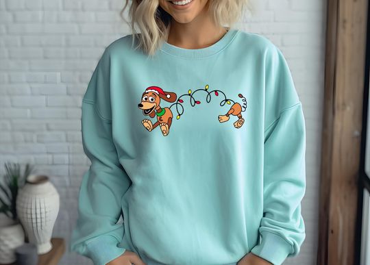 Comfort Colors Slinky Dog Christmas Shirt, Toy Story Christmas Holiday Sweatshirt