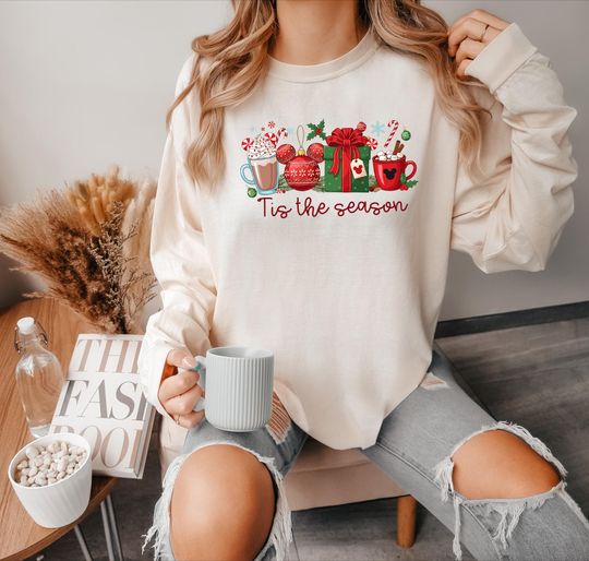 Discover Comfort Colors Tis The Season Christmas Shirt, Christmas Coffee Tee, Christmas Santa Claus T-Shirt, Magical Christmas Sweatshirt, Xmas Gift