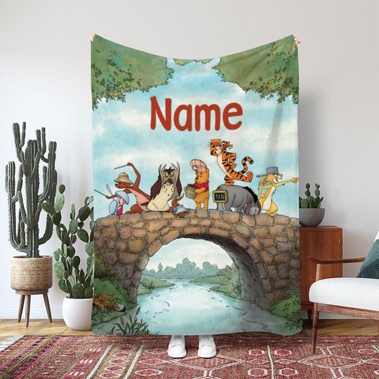 Discover Winnie The Pooh Blanket, Disney Hundred Acre Wood Blanket, Eeyore Piglet Tigger Friend Blanket, Birthday Girl Boy Gift Blanket
