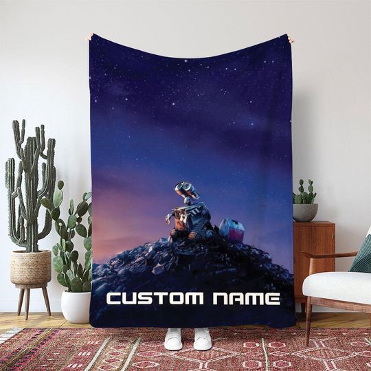 Discover WALL E Disney Pixar Starry Sky Blanket, WALL E Trash Compactor Blanket, Sci-Fi Movie Blanket Gift For Kids, Robot Kids Bedroom Decor