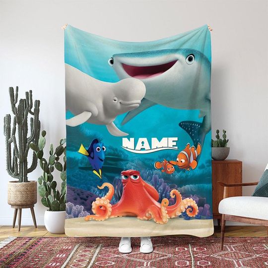 Destiny Pixar Finding Dory Destiny Blanket, Disney Whale Shark Blanket, Ocean Adventure Movie Blanket, Birthday Girl Boy Blanket