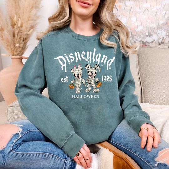 Discover Comfort Colors Halloween Mickey Shirt, Mickey and Minnie Mummy Sweatshirt, Disneyland Halloween T-Shirt, Spooky Season Tee, Halloween Gift