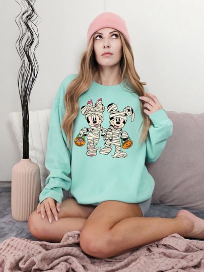 Discover Comfort Colors Mickey Mummy Shirt, Minnie Mummy T-shirt, Mickey and Minnie Halloween Tee, Disney Halloween Gift, Disneyworld Trip Sweatshirt