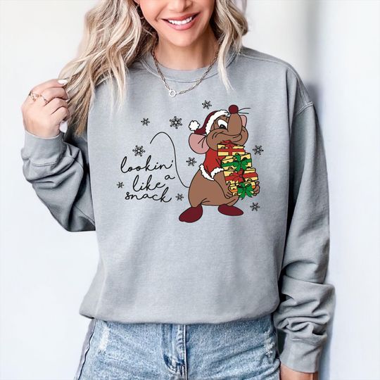 Discover Comfort Colors Gus Gus Looking Like a Snack Shirt, Disney Christmas T-Shirt, Merry Christmas Sweatshirt,  Xmas Party Gift, Christmas Snacks