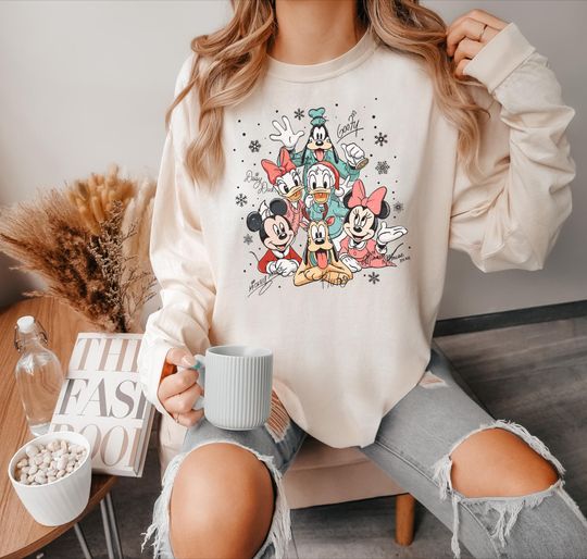 Discover Comfort Colors Mickey And Friends Christmas Party Shirt, Mickey And Friends Sweatshirt, Christmas Party 2026 T-Shirt, Family Matching Tee