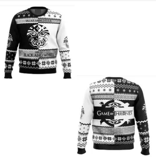 Discover Game Of Throne House Black And White Ugly Sweater