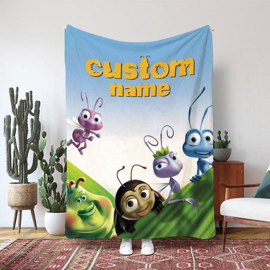Discover A Bugs Life Flik Dot Heimlich Blanket, Disney Pixar Atta Francis Blanket, Circus Bug Team Blanket, Birthday Girl Boy Gift Blanket, DTA093
