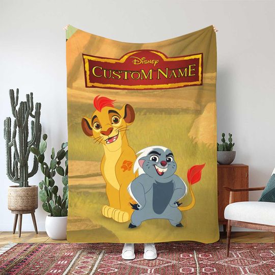 Discover The Lion Guard Team Blanket, Beshte The Hippo Ono The Egret Gift, Customized African Animal Throw Blanket, Junior Hero Team Blanket, THA364