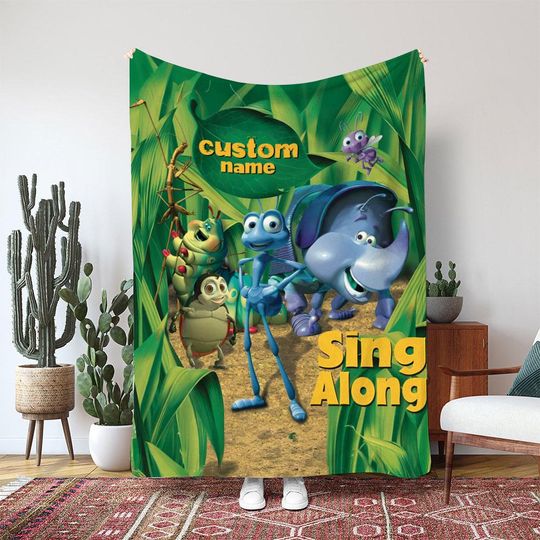 Discover A Bugs Life Flik And Circus Gang Blanket, Disney Heimlich Francis Blanket, Insect Movie Kids Blanket, Birthday Girl Boy Gift Blanket, DTA093