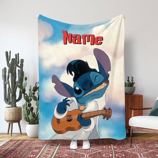 Discover Elvis Stitch Disney Lilo And Stitch Blanket, Aloha Hawaiian Blanket, Alien Experiment 626 Gift Blanket, Disney Hawaii Decor Blanket, NVA781