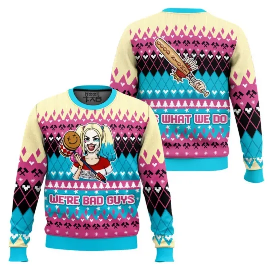 Discover Harley Quinn Were Bad Guys Ugly Christmas Sweater All Sizes