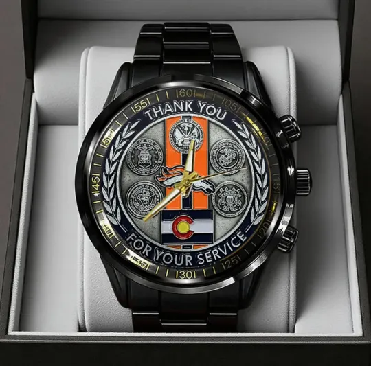 Discover Denver Bronco Black Stainless Steel Watch