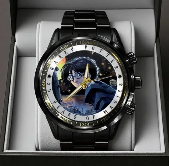 Discover Harry Potter 25Th Anniversary 2026 Black Stainless Steel Watch For Fans