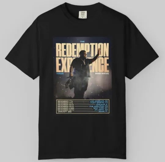 Discover Rod Wave Redemption Tour 2025 Shirt T-shirt