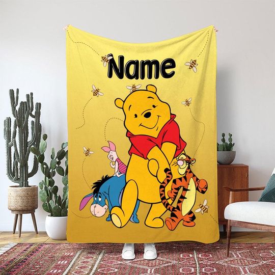 Discover Winnie The Pooh Piglet Eeyore Blanket, Disney Honey Pot Blanket, Hundred Acre Wood Friends Blanket, Birthday Girl Boy Gift Blanket, NVA771