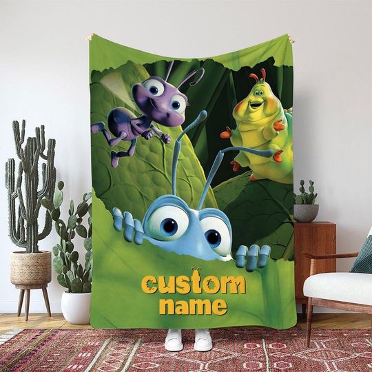 Discover A Bugs Life Princess Atta Blanket, Disney Pixar Ant Caterpillar Blanket, Flik And His Friends Blanket, Insect Movie Lover Blanket, DTA093