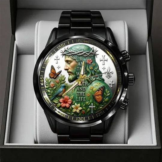 Discover Way, Truth, and Life Black Stainless Steel Watch