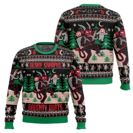 Discover Merry Krampus Naughty Brats Ugly Christmas Sweater All Sizes