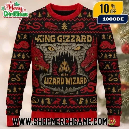 Discover King Gizzard And The Lizard Wizard  Ugly Christmas Sweater Unisex Crewneck