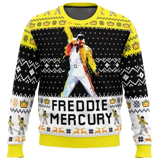 Discover Freddie Mercury Queen Ugly Christmas Sweater Holiday Gift For Fans