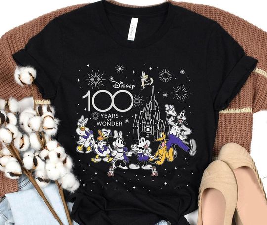 Discover Disney 100 Years of Wonder Shirt, Mickey and Friends Anniversary Tee, Magical Disney Castle T-Shirt, Cute Gift for Disney Lovers & Fans