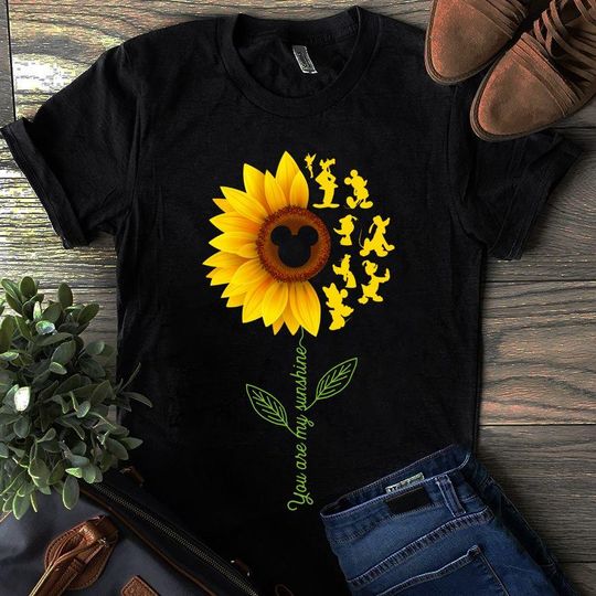 Discover Disney Sunflower T-Shirt with Mickey Floral Graphic for Women