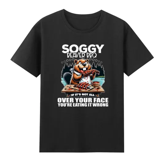 Discover Soggy Beaver BBQ T-Shirt | Funny Barbecue Men's Clothing