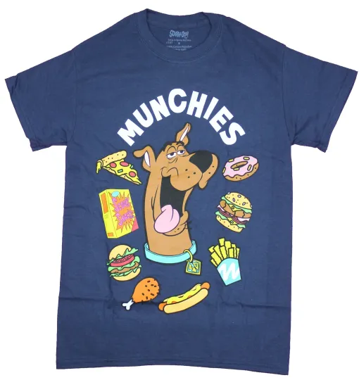 Discover Scooby Doo Adult T-Shirt - Scooby Head Surrounded by Munchies