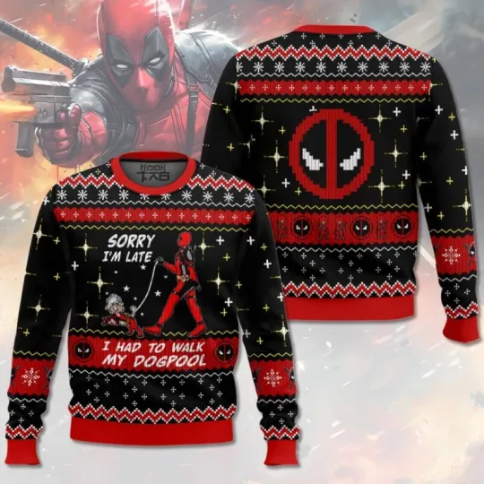 Discover I Had To Walk My Dogpool Deadpool Ugly Christmas Sweater All Sizes