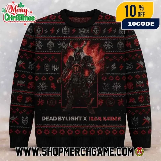 Discover Dead By Daylight x Iron Maiden Eddie Ugly Christmas Sweater