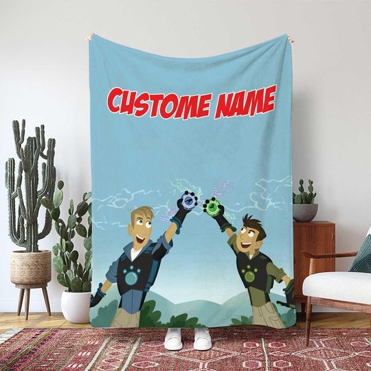 Discover Wild Kratts Full Team Blanket, Adventure Squad Ready To Save Gift, Customized Animal Rescue Throw Blanket, Kids Show Blanket