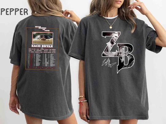 Discover Zach Bryan 'With Heaven' Tour Tee, Country Music Gift
