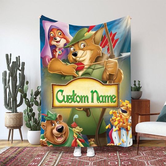 Discover Robin Hood Maid Marian Prince John Blanket, Disney Archery Fox Hero Decor, Magic Cast Adventure Movie Blanket, Fox Hero Kids Blanket