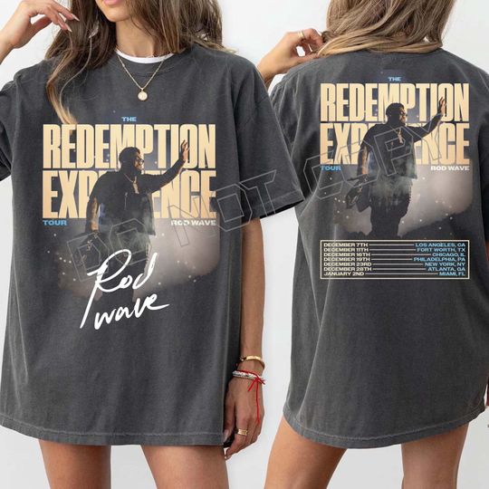 Discover Comfort Colors Rod Wave The Redemption Experience Tour 2025 T-shirt, Fans Gift