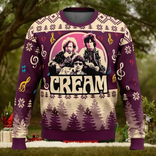 Discover Cream Band Photo Music Snowflakes Ugly Christmas Sweater Full Sizes XS-5XL