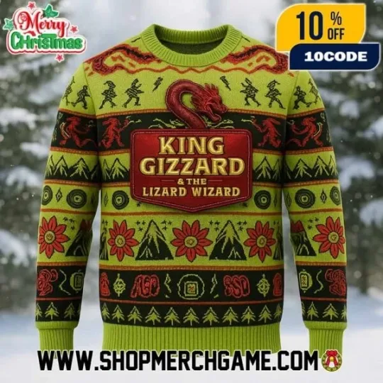 Discover King Gizzard And The Lizard Wizard Ugly Christmas Sweater Unisex Crewneck