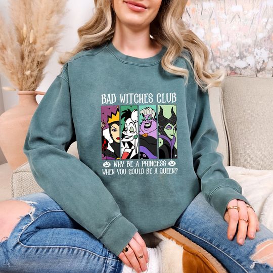 Discover Comfort Colors Disney Villains Shirt, Bad Witches Club, Disney Funny Villain Sweatshirt