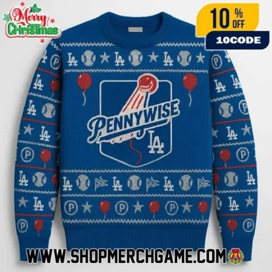 Discover Pennywisee x Los Angeles 1Dodgers Ugly Christmas Sweater Unisex