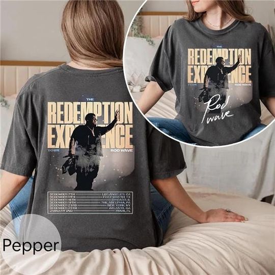 Discover Vintage Rod Wave the Redemption Experience Tour Hoodie, Sweatshirt, T-shirt, Rap Tee, Concert Dates, Hip Hop, Streetwear, Fan Gift