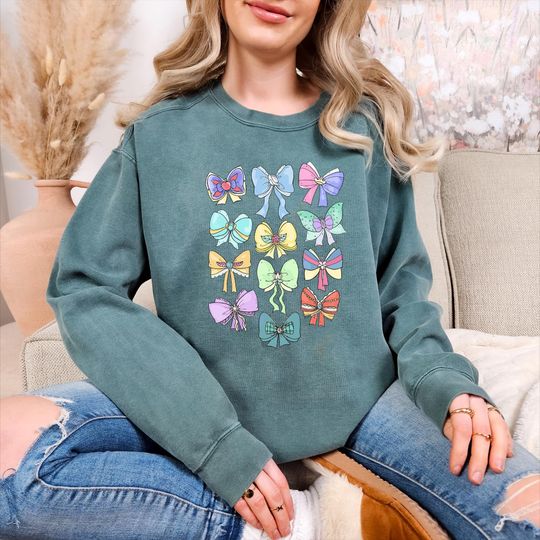 Discover Comfort Colors Disney Princess Cute Ribbons And Bows Sweatshirt