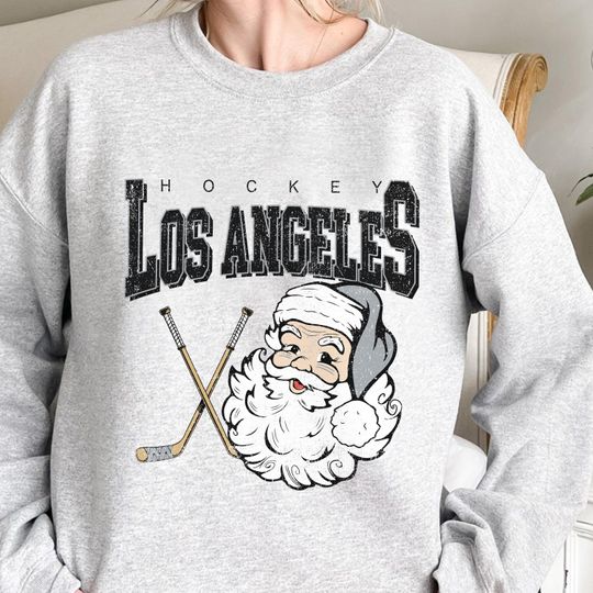 Discover Los Angeles Hockey Santa Claus Sweatshirt, Vintage Holiday Crewneck